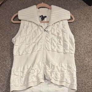 Elegant White Quilted Vest